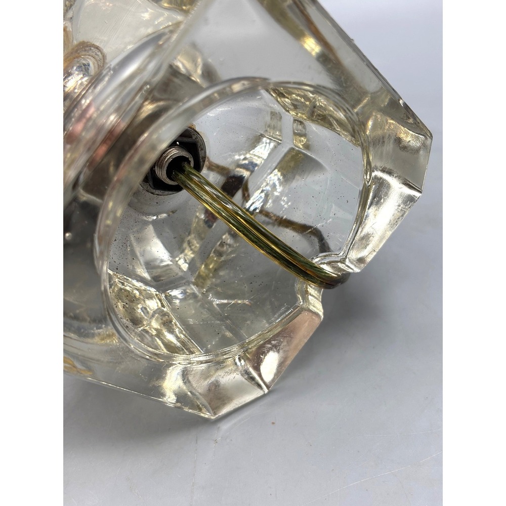 Vintage Art Deco Stacked Glass Table Lamp MCM Boudoir Vanity Light - Picture 8 of 9